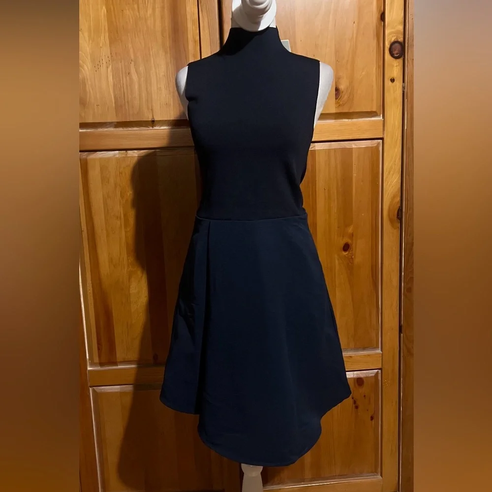 NWT Ted Baker Dandias Sleeveless Black and Navy Dress Sz US 4 Or Ted Sz 1